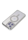 iPhone 14 Pro Max Kılıf Joke Simli Magneticsafe Kılıf - Gümüş
