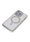 iPhone 14 Pro Max Kılıf Joke Simli Magneticsafe Kılıf - Gümüş