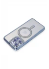 iPhone 14 Pro Max Kılıf Joke Simli Magneticsafe Kılıf - Mavi