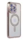 iPhone 14 Pro Max Kılıf Joke Simli Magneticsafe Kılıf - Pembe