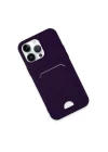 iPhone 14 Pro Max Kılıf Kelvin Kartvizitli Silikon - Derin Mor