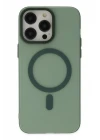iPhone 14 Pro Max Kılıf Lodos Magneticsafe Mat Kapak - Köknar Yeşili