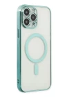 iPhone 14 Pro Max Kılıf Magneticsafe Lazer Silikon - Haki Yeşil