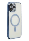 iPhone 14 Pro Max Kılıf Magneticsafe Lazer Silikon - Sierra Blue