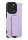 iPhone 14 Pro Max Kılıf Mega Standlı Silikon - Lila