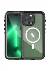 iPhone 14 Pro Max Kılıf Red Pepper Magneticsafe Su Geçirmez Kılıf - Siyah-Gri