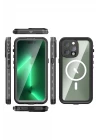 iPhone 14 Pro Max Kılıf Red Pepper Magneticsafe Su Geçirmez Kılıf - Siyah-Gri