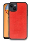 iPhone 15 Kılıf Aras Deri Kapak - Kırmızı