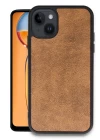 iPhone 15 Kılıf Aras Deri Kapak - Taba