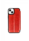 iPhone 15 Kılıf Flip Cover - Kırmızı