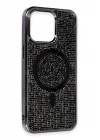 iPhone 15 Pro Kılıf Diamond Magsafe Kapak - Siyah