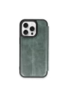 iPhone 15 Pro Max Kılıf Flip Cover - Koyu Yeşil
