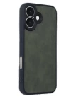iPhone 16 Kılıf Aras Deri Kapak - Koyu Yeşil