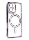 iPhone 16 Kılıf Joke Simli Magneticsafe Kılıf - Derin Mor