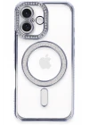 iPhone 16 Kılıf Joke Simli Magneticsafe Kılıf - Mavi
