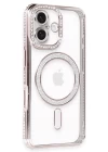 iPhone 16 Kılıf Joke Simli Magneticsafe Kılıf - Pembe