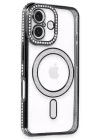 iPhone 16 Kılıf Joke Simli Magneticsafe Kılıf - Siyah