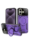 iPhone 16 Kılıf Joy Lens Standlı Kapak - Mor
