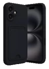 iPhone 16 Kılıf Kelvin Kartvizitli Silikon - Siyah