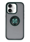 iPhone 16 Kılıf Montreal Yüzüklü Silikon Kapak - Yeşil