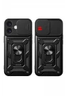 iPhone 16 Kılıf Pars Lens Yüzüklü Silikon - Siyah
