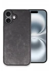 iPhone 16 Plus Kılıf Aras Deri Kapak - Siyah