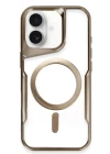 iPhone 16 Plus Kılıf Boyi Magsafe Silikon Kapak - Kahverengi