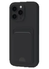 iPhone 16 Plus Kılıf Kelvin Kartvizitli Silikon - Siyah