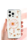 iPhone 16 Pro Kılıf Daisy Simli Magsafe Kapak - Mavi
