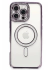 iPhone 16 Pro Kılıf Joke Simli Magneticsafe Kılıf - Derin Mor