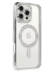 iPhone 16 Pro Kılıf Joke Simli Magneticsafe Kılıf - Gümüş