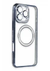 iPhone 16 Pro Kılıf Joke Simli Magneticsafe Kılıf - Lacivert