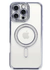 iPhone 16 Pro Kılıf Joke Simli Magneticsafe Kılıf - Mavi