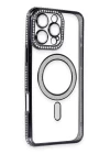 iPhone 16 Pro Kılıf Joke Simli Magneticsafe Kılıf - Siyah