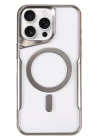 iPhone 16 Pro Max Kılıf Boyi Magsafe Silikon Kapak - Gümüş