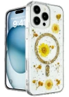iPhone 16 Pro Max Kılıf Daisy Simli Magsafe Kapak - Gold