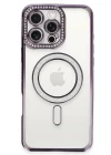 iPhone 16 Pro Max Kılıf Joke Simli Magneticsafe Kılıf - Derin Mor