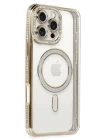 iPhone 16 Pro Max Kılıf Joke Simli Magneticsafe Kılıf - Gold