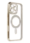 iPhone 16 Pro Max Kılıf Joke Simli Magneticsafe Kılıf - Gold