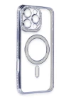iPhone 16 Pro Max Kılıf Joke Simli Magneticsafe Kılıf - Mavi