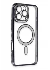 iPhone 16 Pro Max Kılıf Joke Simli Magneticsafe Kılıf - Siyah