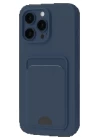 iPhone 16 Pro Max Kılıf Kelvin Kartvizitli Silikon - Lacivert