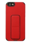 iPhone 6 Kılıf Mega Standlı Silikon - Kırmızı