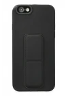 iPhone 6 Kılıf Mega Standlı Silikon - Siyah