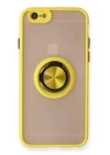 iPhone 6 Kılıf Montreal Yüzüklü Silikon Kapak - Sarı