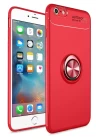 iPhone 6 Kılıf Range Yüzüklü Silikon - Kırmızı