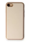 iPhone 7 Kılıf Coco Deri Silikon Kapak - Gold