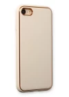 iPhone 7 Kılıf Coco Deri Silikon Kapak - Gold