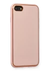iPhone 7 Kılıf Coco Deri Silikon Kapak - Pembe