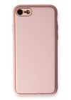 iPhone 7 Kılıf Coco Deri Silikon Kapak - Pudra